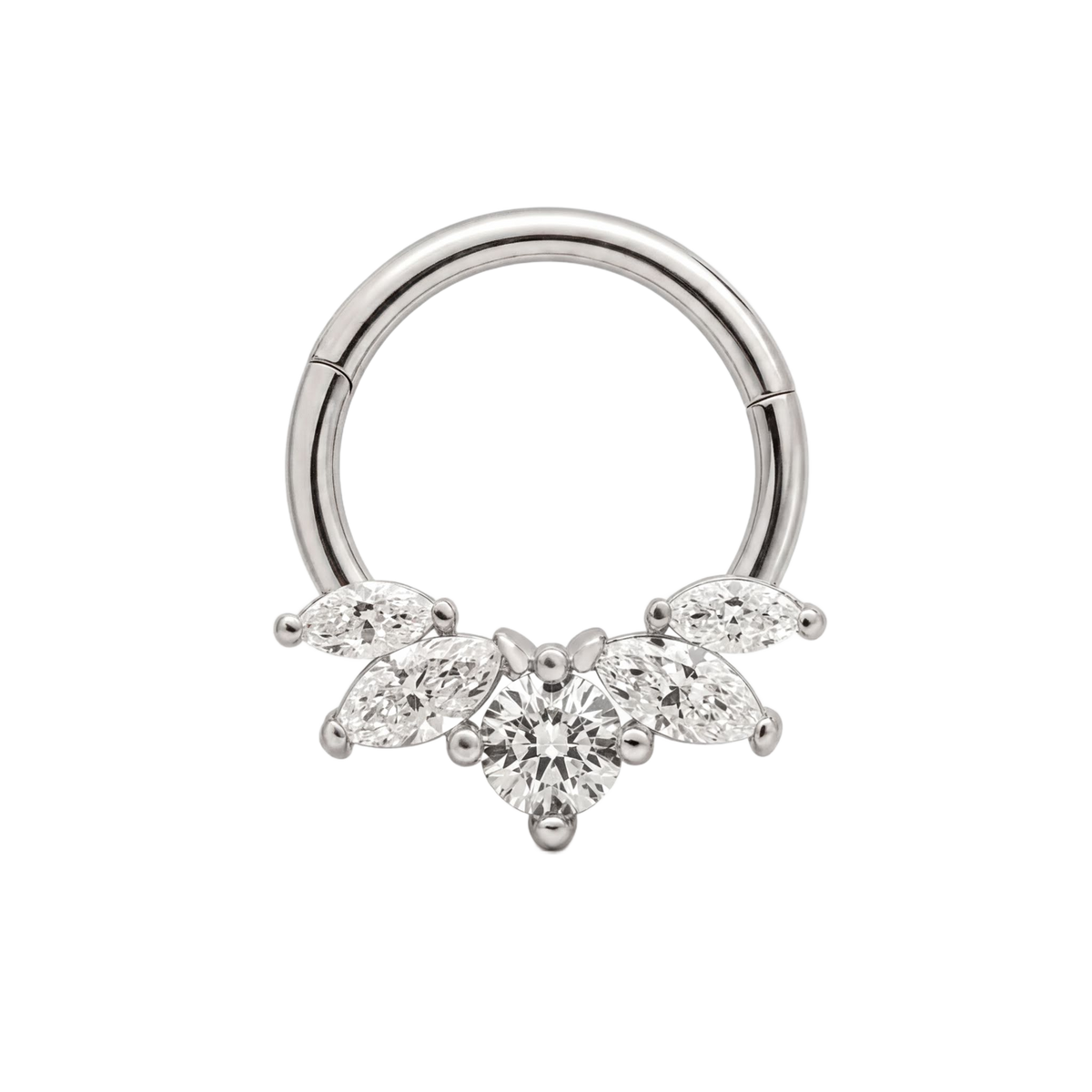 Marquise Cluster Clicker · White Gold · Studio 4/8 BG Remove