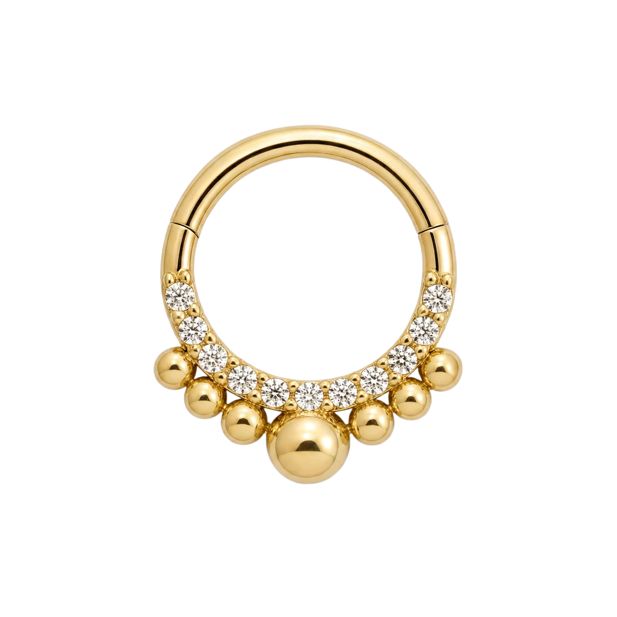 Beaded Pavé Clicker · Yellow Gold · Studio 4/8 BG Remove