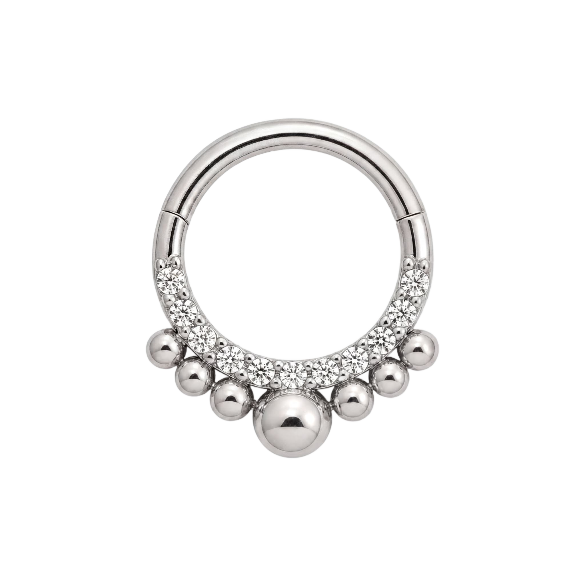 Beaded Pavé Clicker · White Gold · Studio 4/8 BG Remove