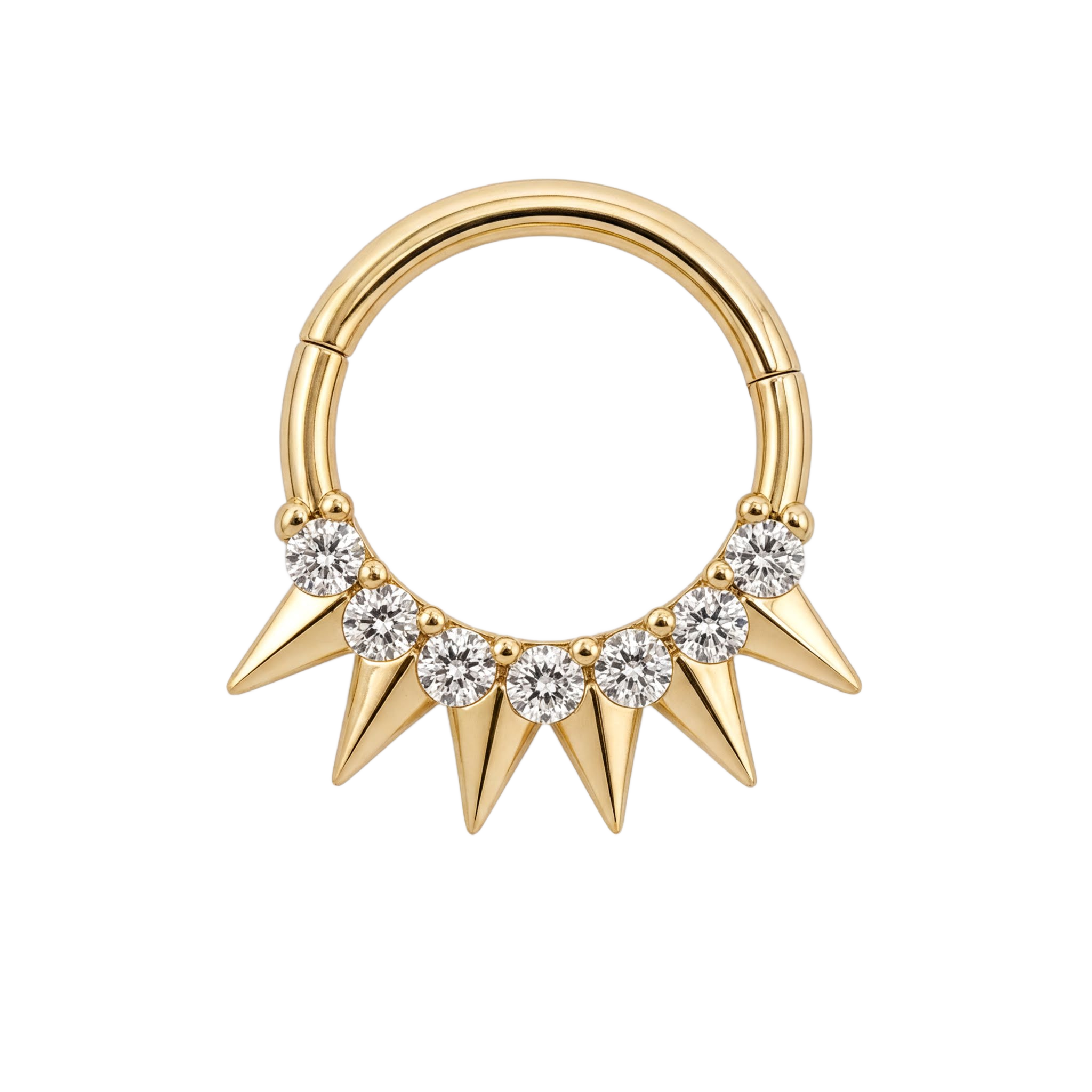 Spike Fringe Clicker · Yellow Gold · Studio 4/8 BG Remove