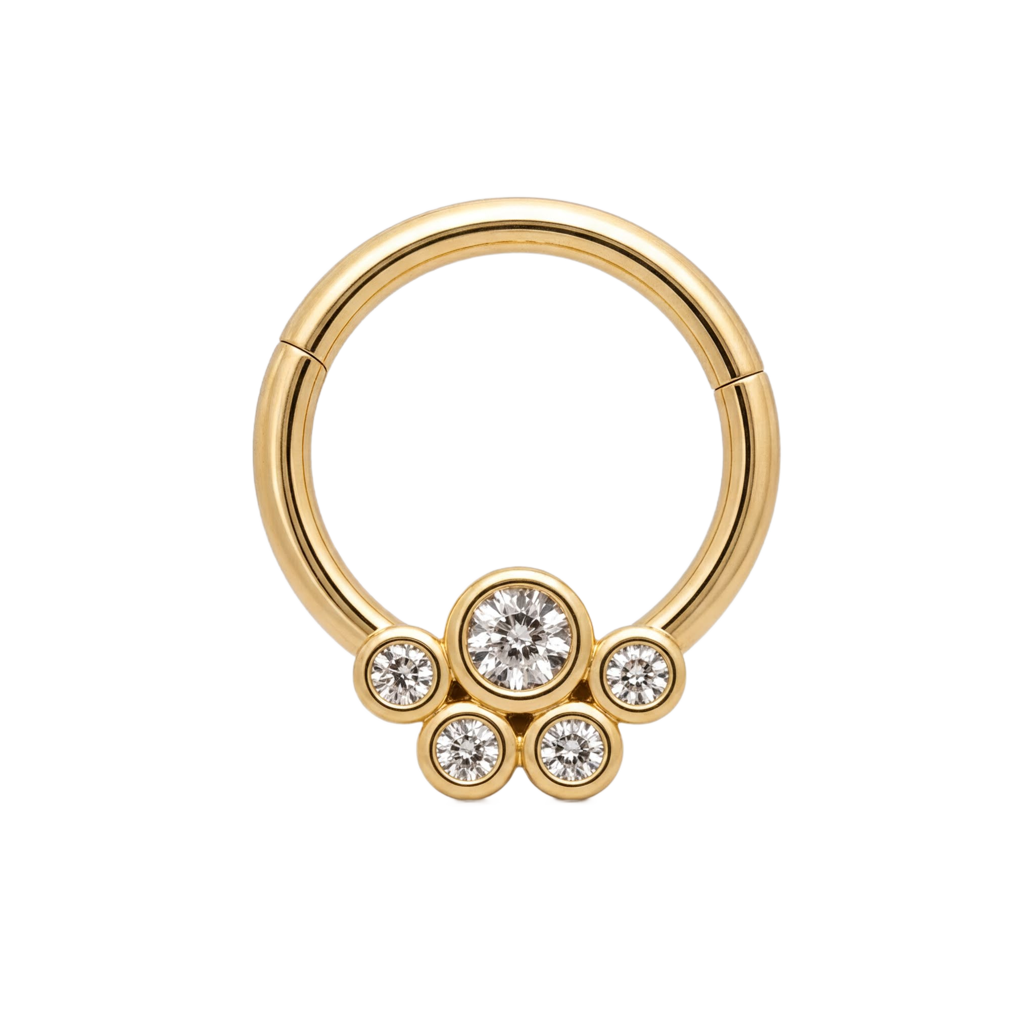 Five Stone Clicker · Yellow Gold · Studio 4/8 BG Remove