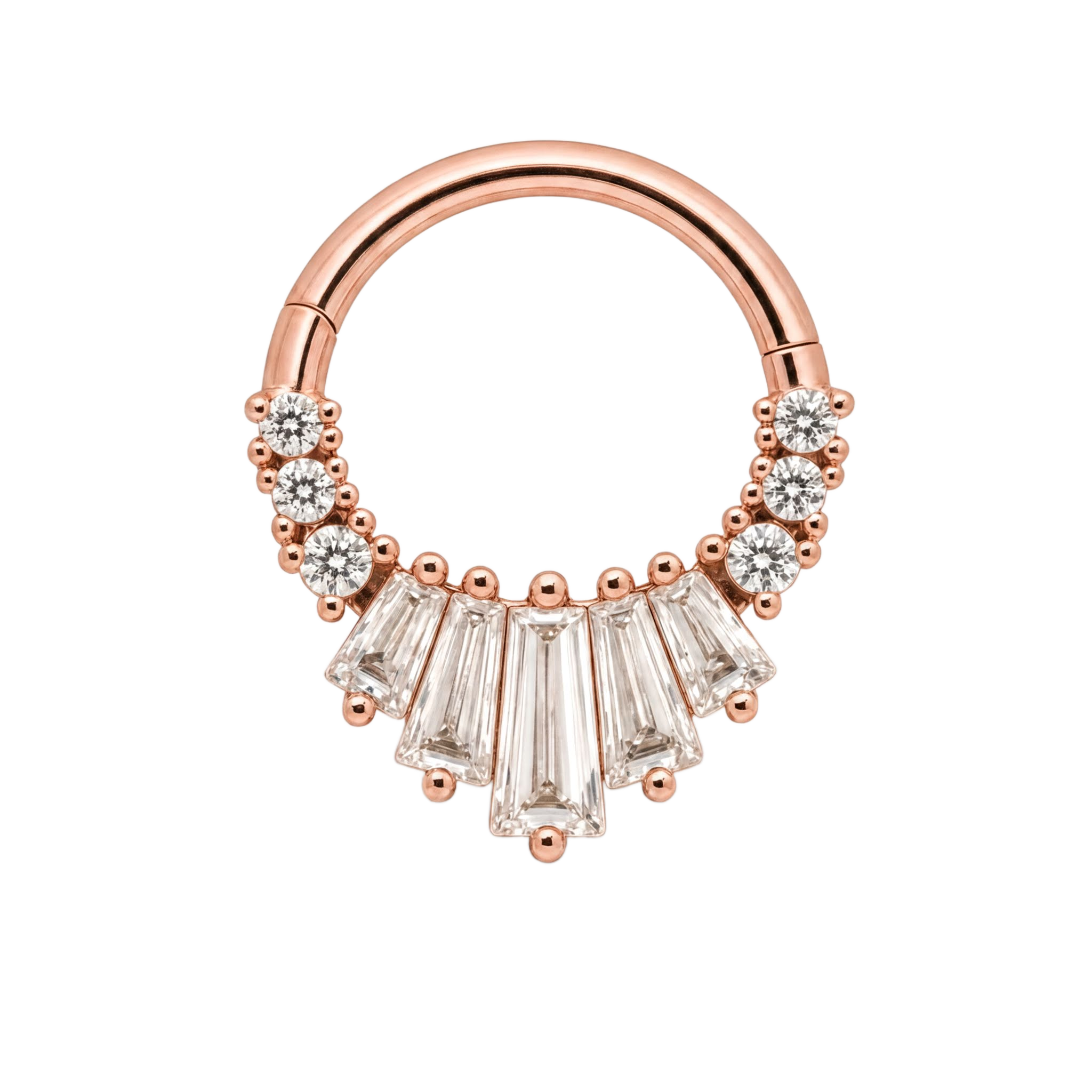 Baguette Arc Clicker · Rose Gold · Studio 4/8 BG Remove