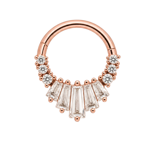 Baguette Arc Clicker · Rose Gold · Studio 4/8 BG Remove [mj-base:003-0029] [mj-variant:002] [mj-role:variant_main] [mj-rank:0]