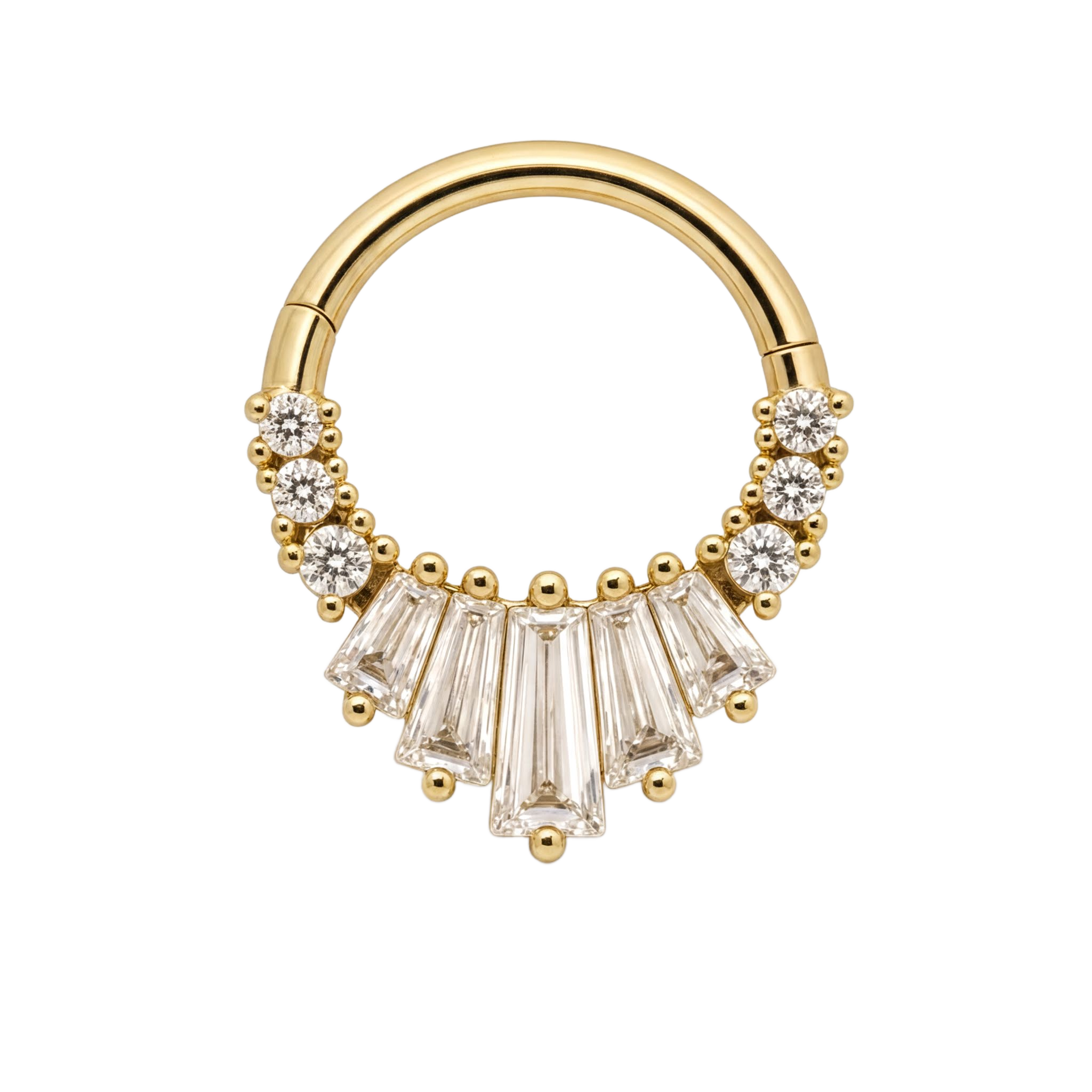 Baguette Arc Clicker · Yellow Gold · Studio 4/8 BG Remove