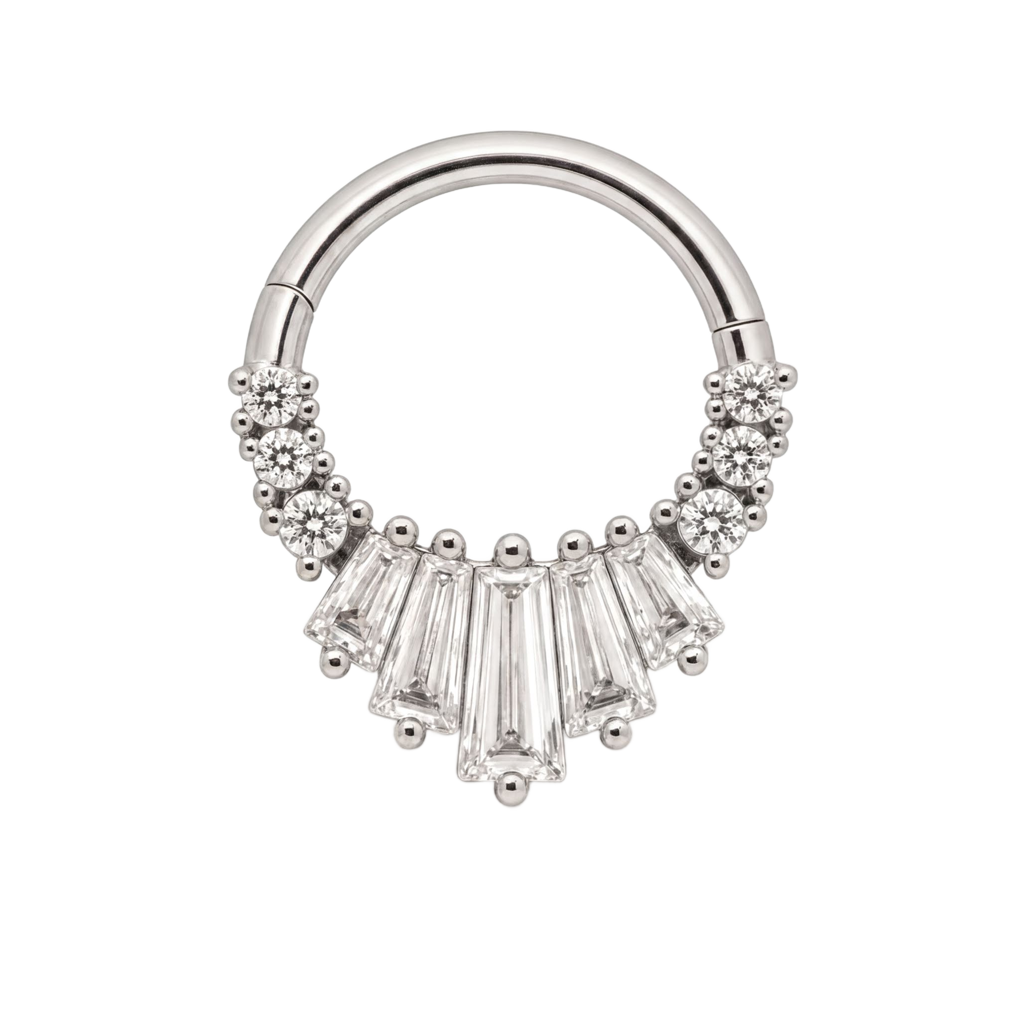 Baguette Arc Clicker · White Gold · Studio 4/8 BG Remove
