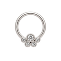Five Stone Clicker · White Gold · Studio 4/8 BG Remove [mj-base:003-0028] [mj-variant:003] [mj-role:variant_main] [mj-rank:0]