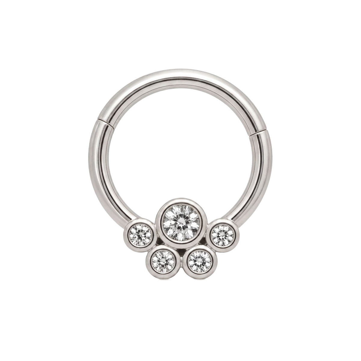 Five Stone Clicker · White Gold · Studio 4/8 BG Remove