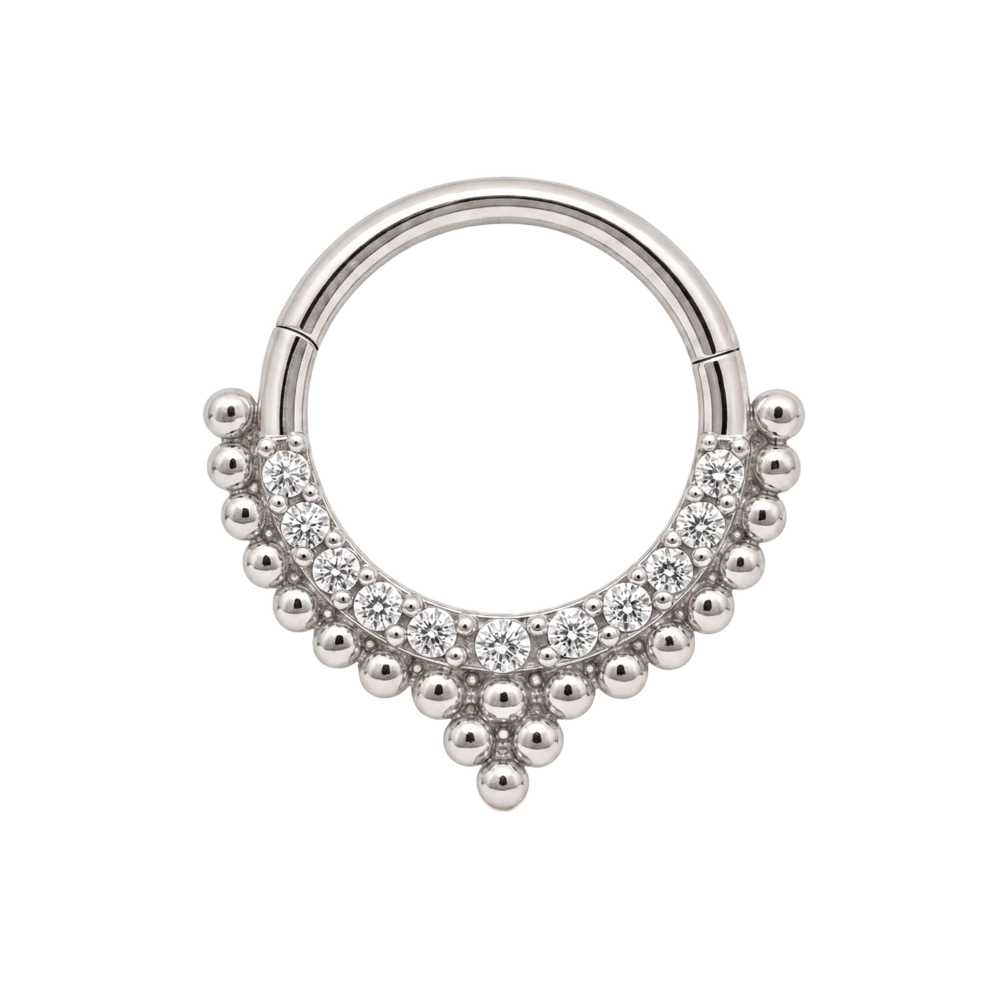 Beaded V Clicker · White Gold · Studio 4/8 BG Remove