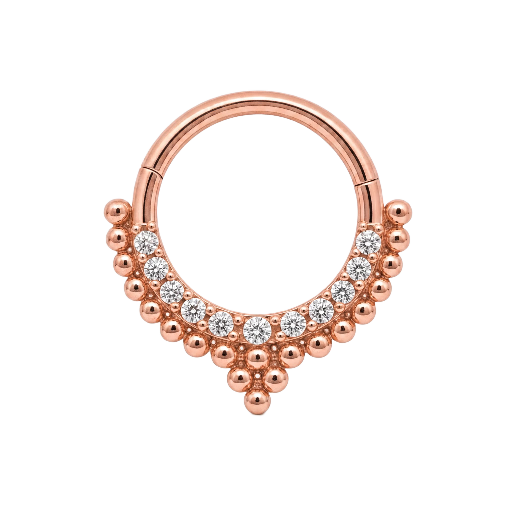 Beaded V Clicker · Rose Gold · Studio 4/8 BG Remove