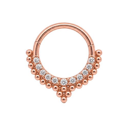 Beaded V Clicker · Rose Gold · Studio 4/8 BG Remove [mj-base:003-0037] [mj-variant:002] [mj-role:variant_main] [mj-rank:0]