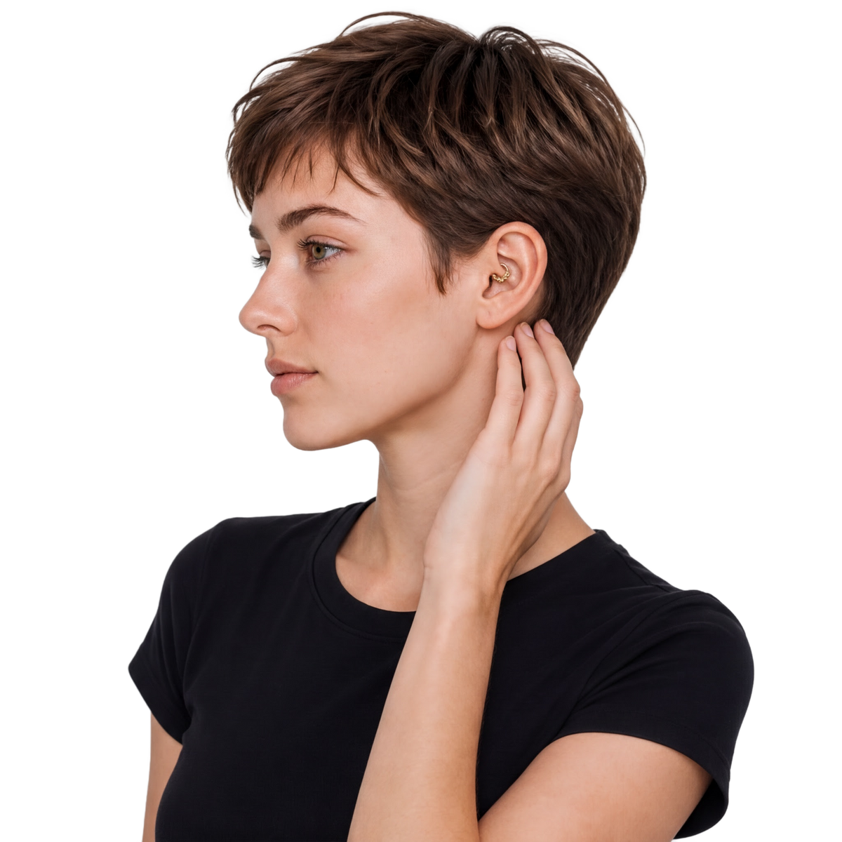 Leafline Clicker · Yellow Gold · Daith 2/2 Side BG Remove