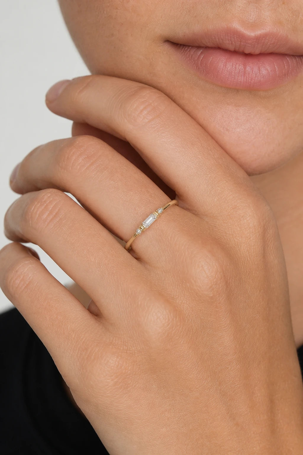 Baguette Trio Ring · Yellow Gold · Model 1