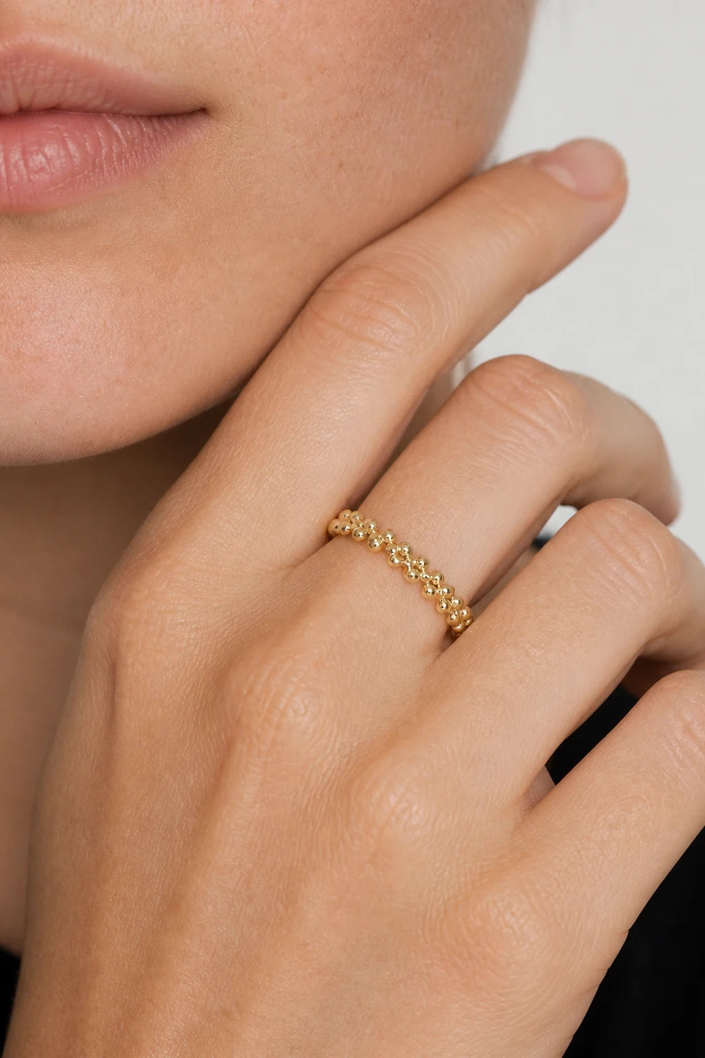 Beaded Band Ring · Yellow Gold · Model 1