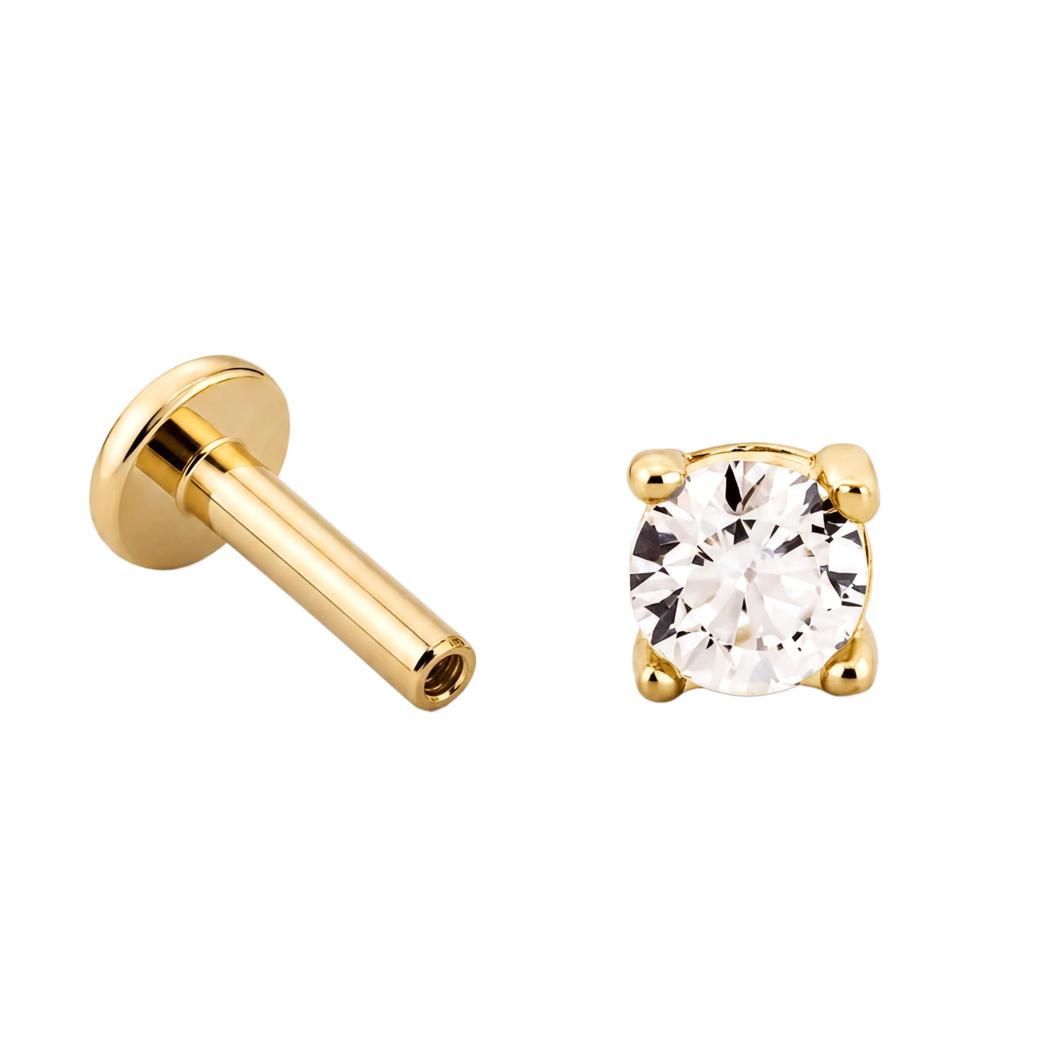 Solitaire Crown Flatback · Yellow Gold · Hero 3/3 BG Remove