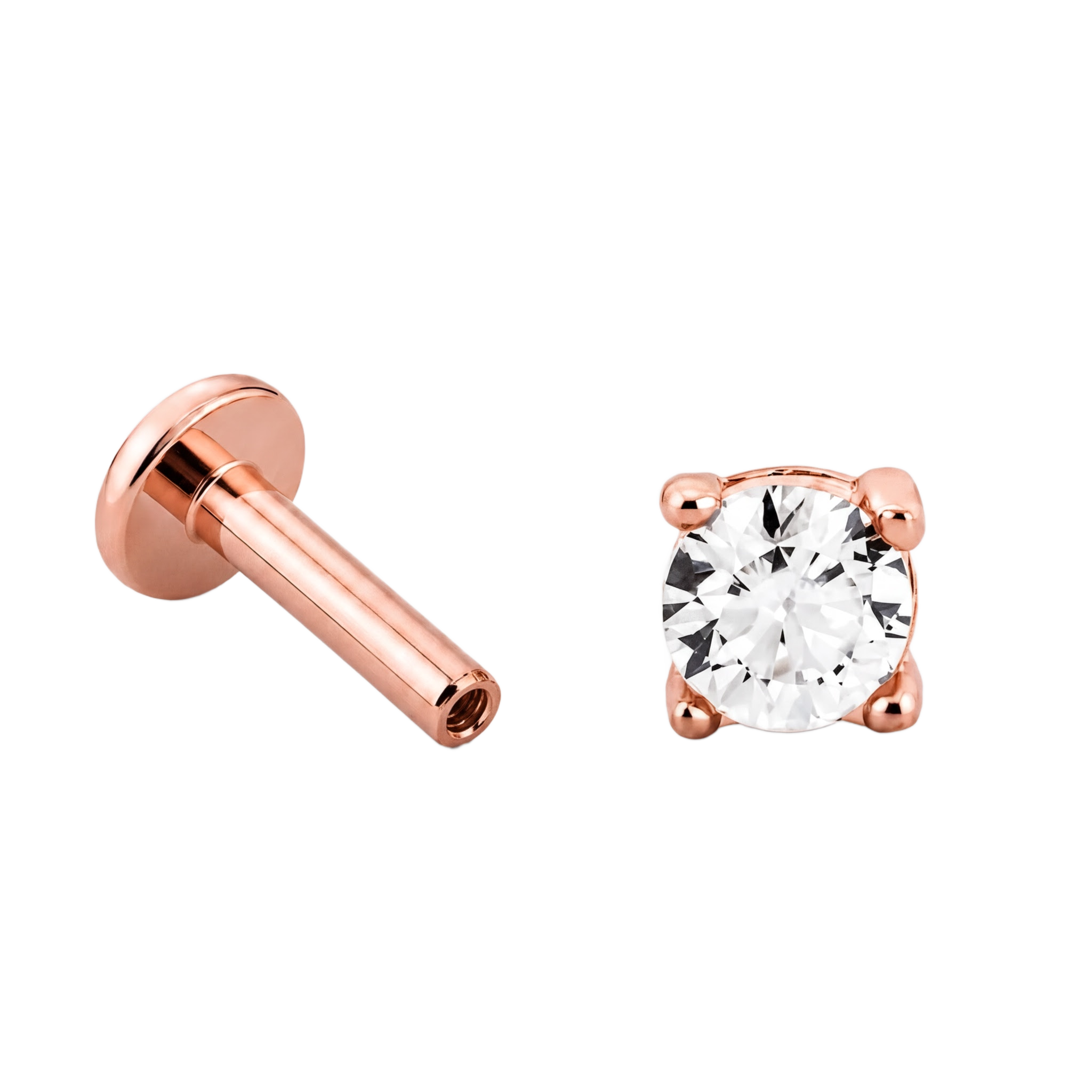 Solitaire Crown Flatback · Rose Gold · Hero 3/3 BG Remove