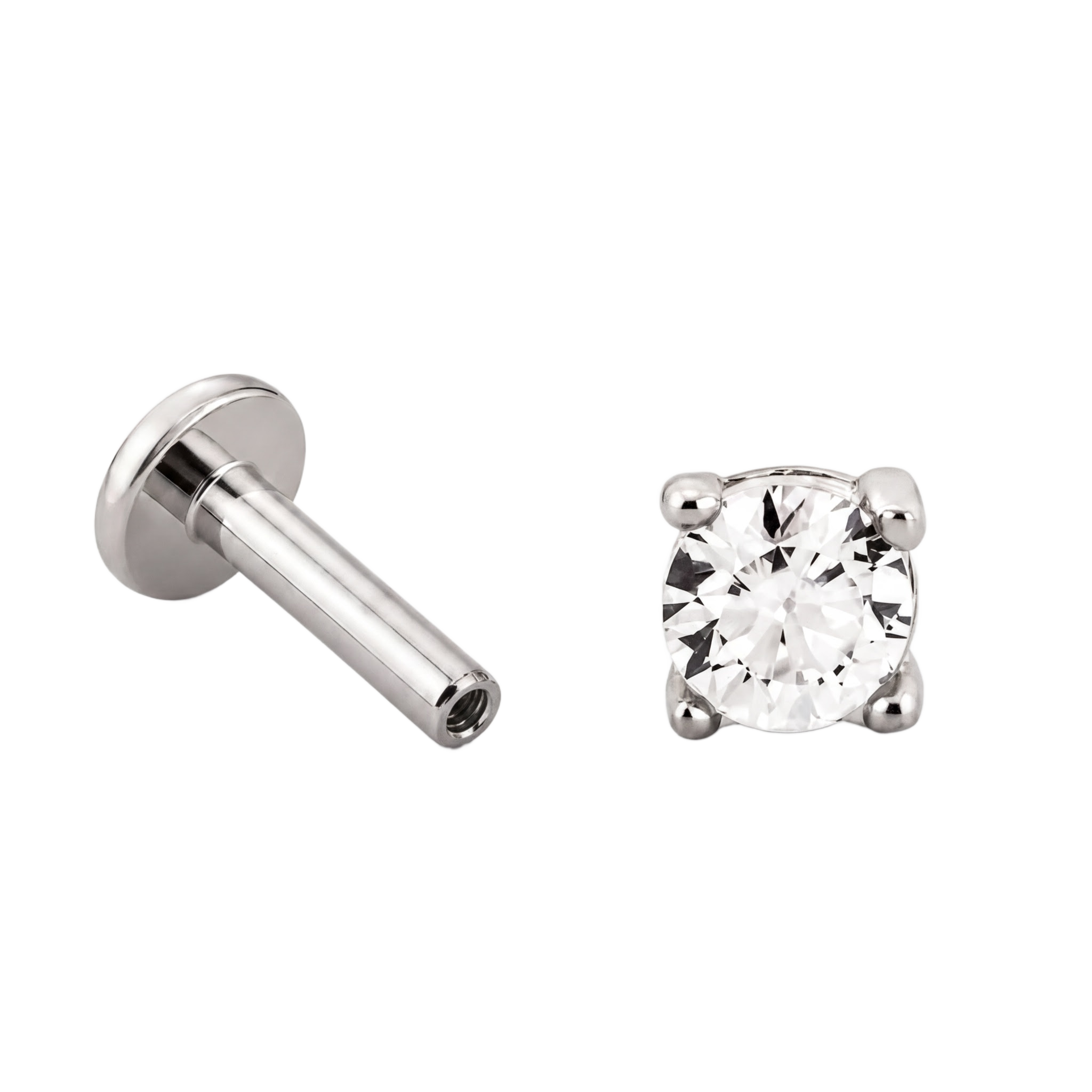 Solitaire Crown Flatback · White Gold · Hero 3/3 BG Remove