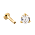 Three Prong Solitaire Flatback · Yellow Gold · Hero 3/3 BG Remove [mj-base:001-0002] [mj-variant:001] [mj-role:variant_main] [mj-rank:0]