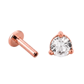 Three Prong Solitaire Flatback · Rose Gold · Hero 3/3 BG Remove [mj-base:001-0002] [mj-variant:002] [mj-role:variant_main] [mj-rank:0]