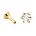 Six Prong Solitaire Flatback · Yellow Gold · Hero 3/3 BG Remove [mj-base:001-0003] [mj-variant:001] [mj-role:variant_main] [mj-rank:0]