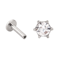 Six Prong Solitaire Flatback · White Gold · Hero 3/3 BG Remove [mj-base:001-0003] [mj-variant:003] [mj-role:variant_main] [mj-rank:0]
