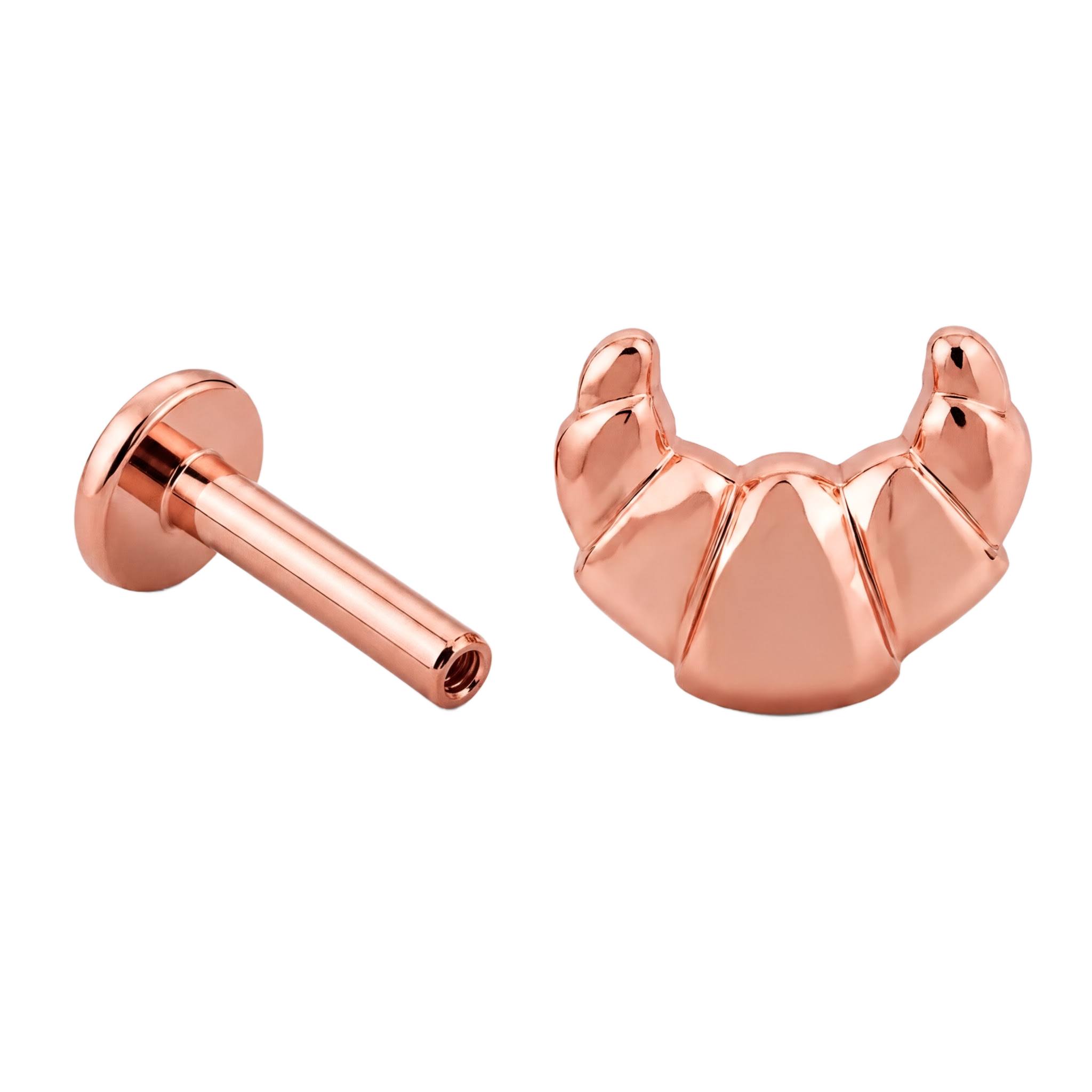 Croissant Flatback · Rose Gold · Hero 3/3 BG Remove