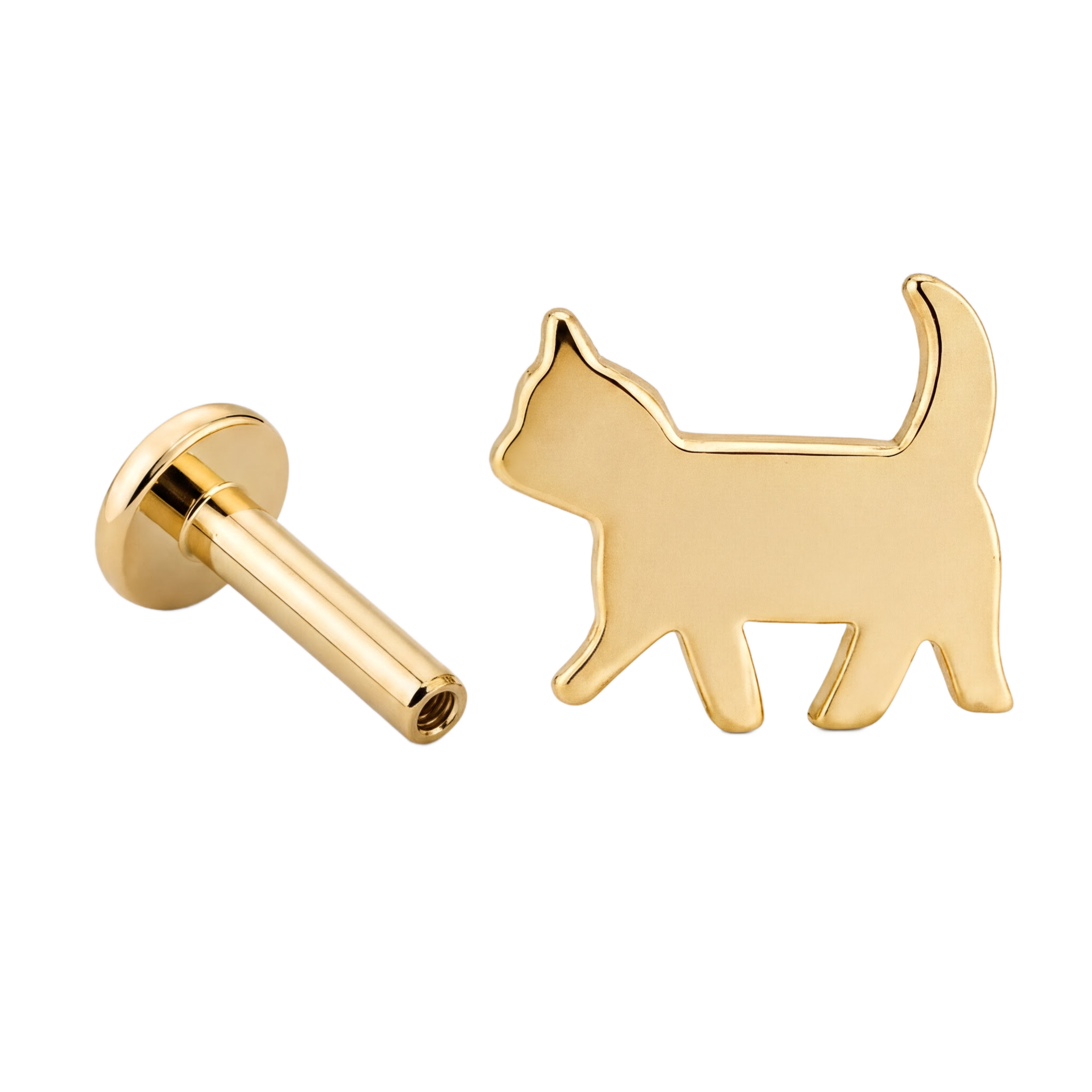 Cat Flatback · Yellow Gold · Hero 3/3 BG Remove