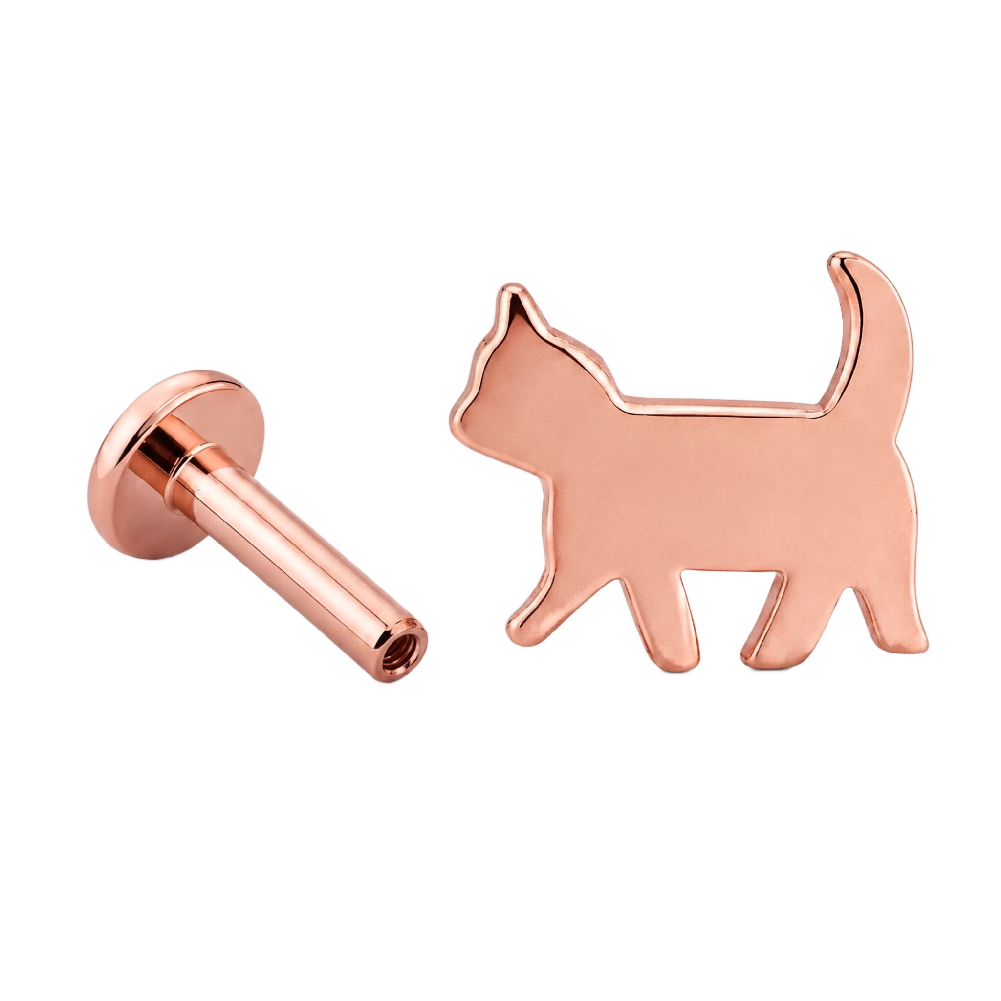 Cat Flatback · Rose Gold · Hero 3/3 BG Remove