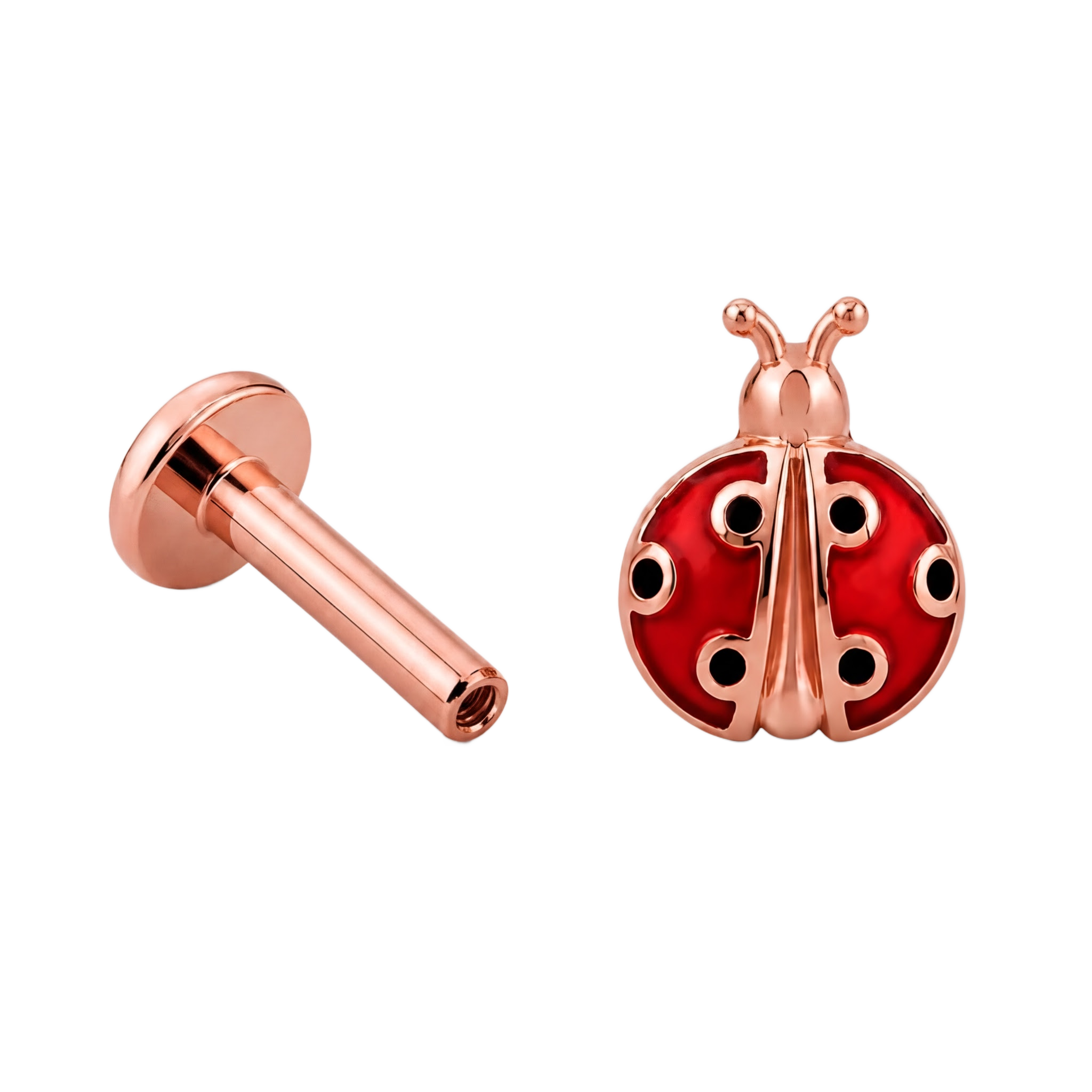 Ladybug Flatback · Rose Gold · Hero 3/3 BG Remove
