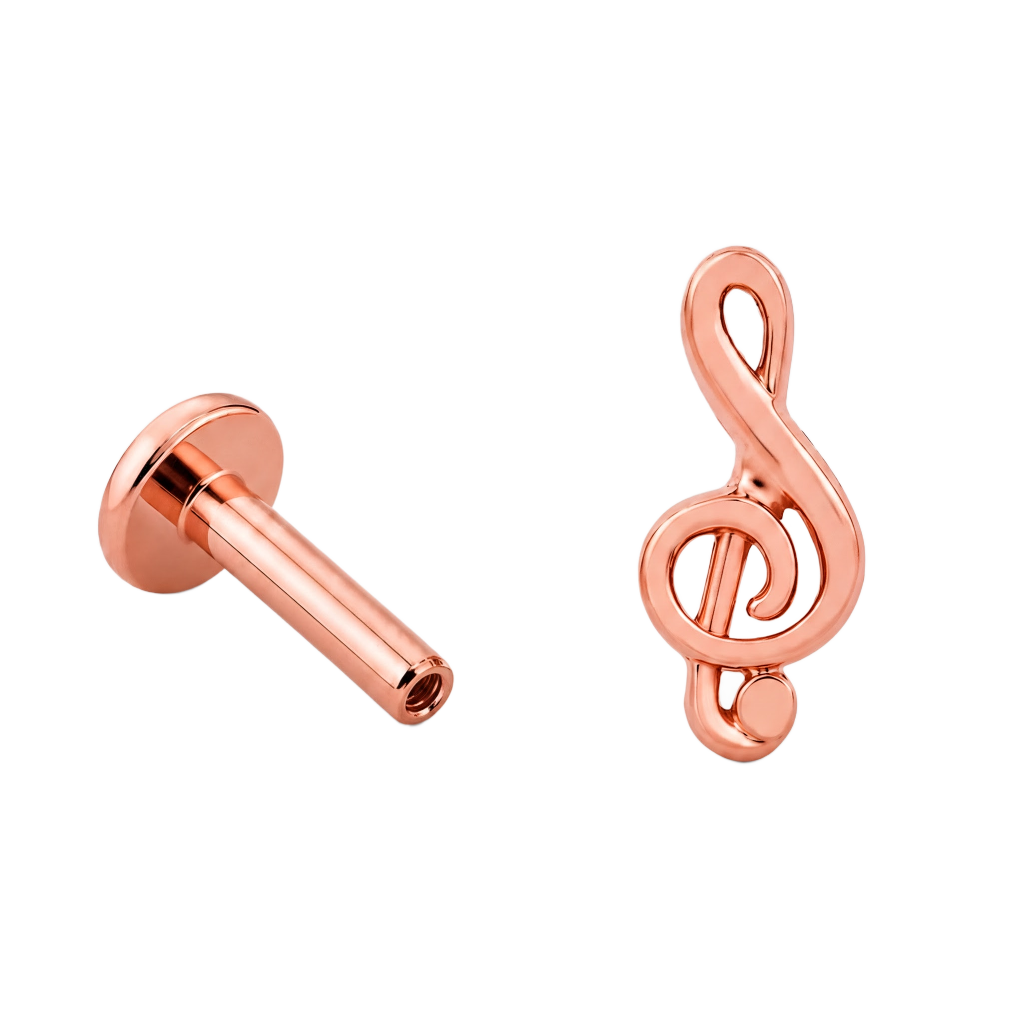 Treble Flatback · Rose Gold · Hero 3/3 BG Remove