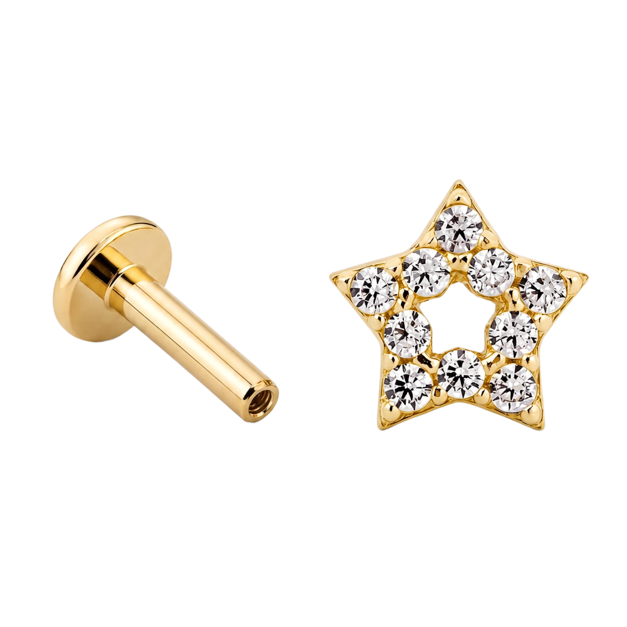 Crystal Star Flatback · Yellow Gold · Hero 3/3 BG Remove