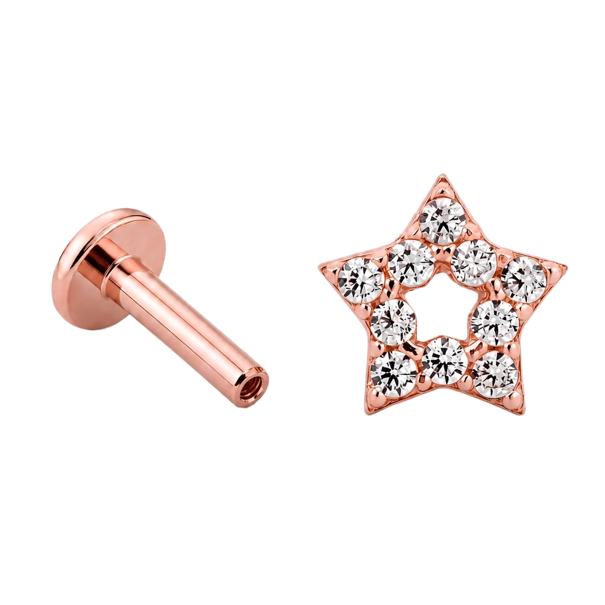 Crystal Star Flatback · Rose Gold · Hero 3/3 BG Remove