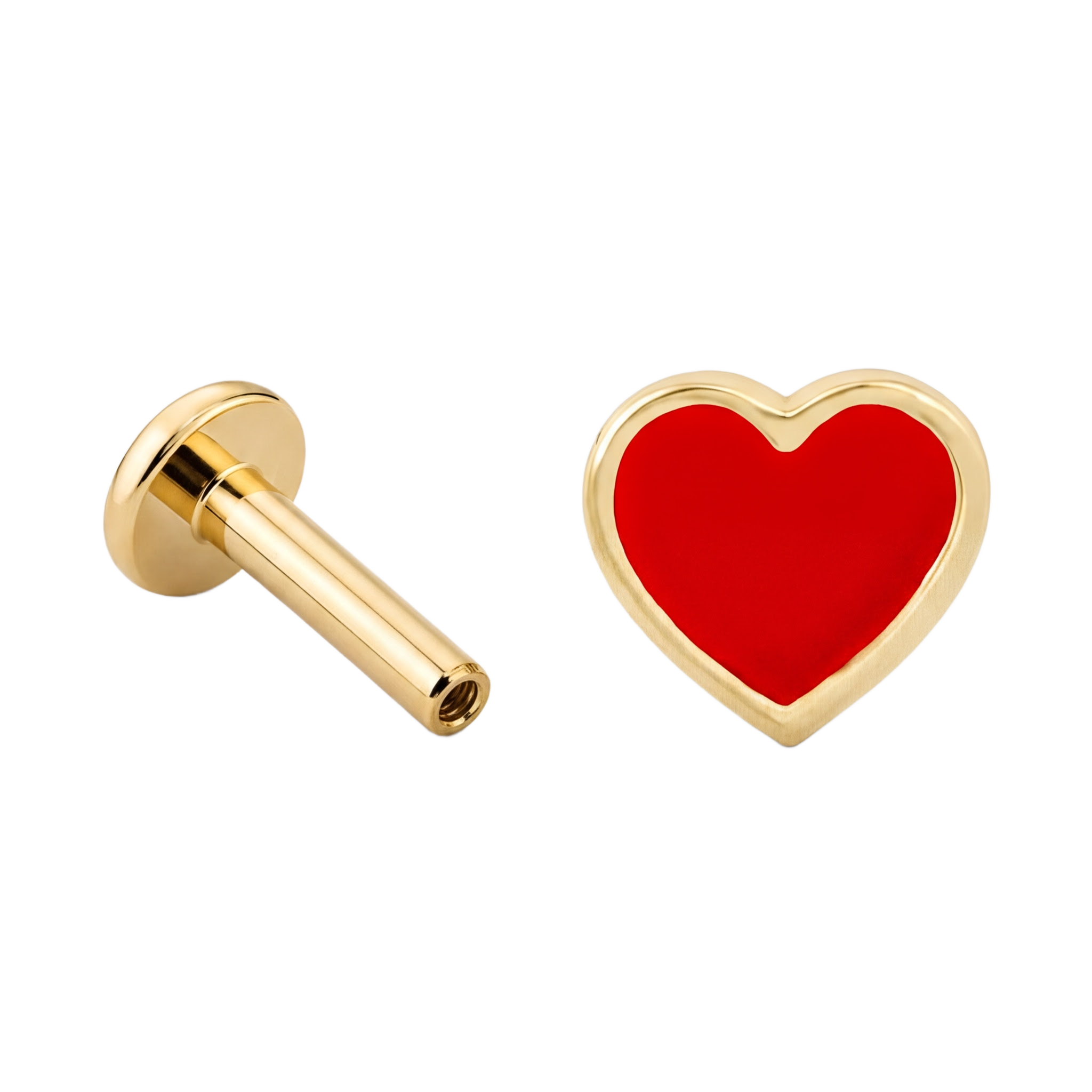 Red Heart Flatback · Yellow Gold · Hero 3/3 BG Remove
