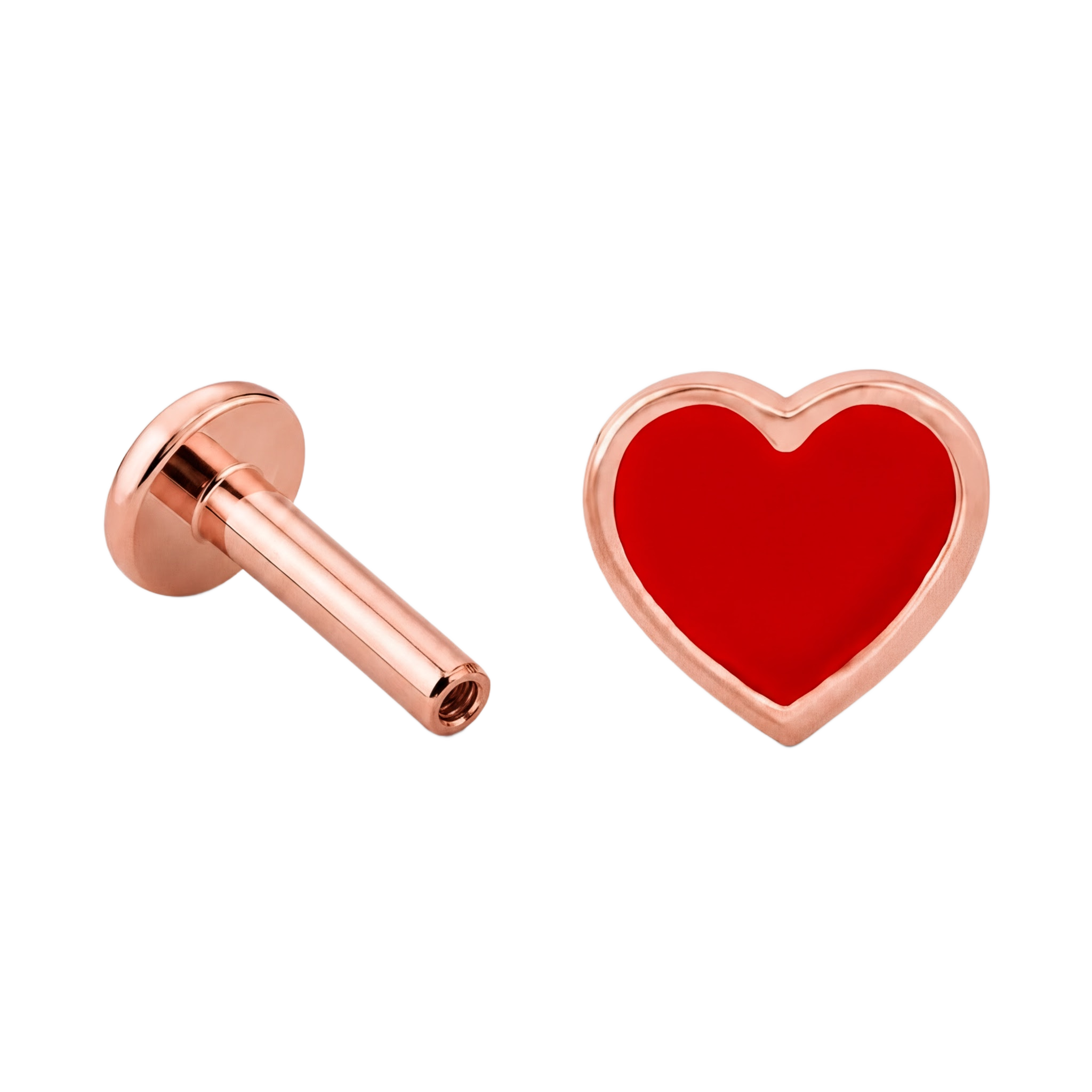 Red Heart Flatback · Rose Gold · Hero 3/3 BG Remove
