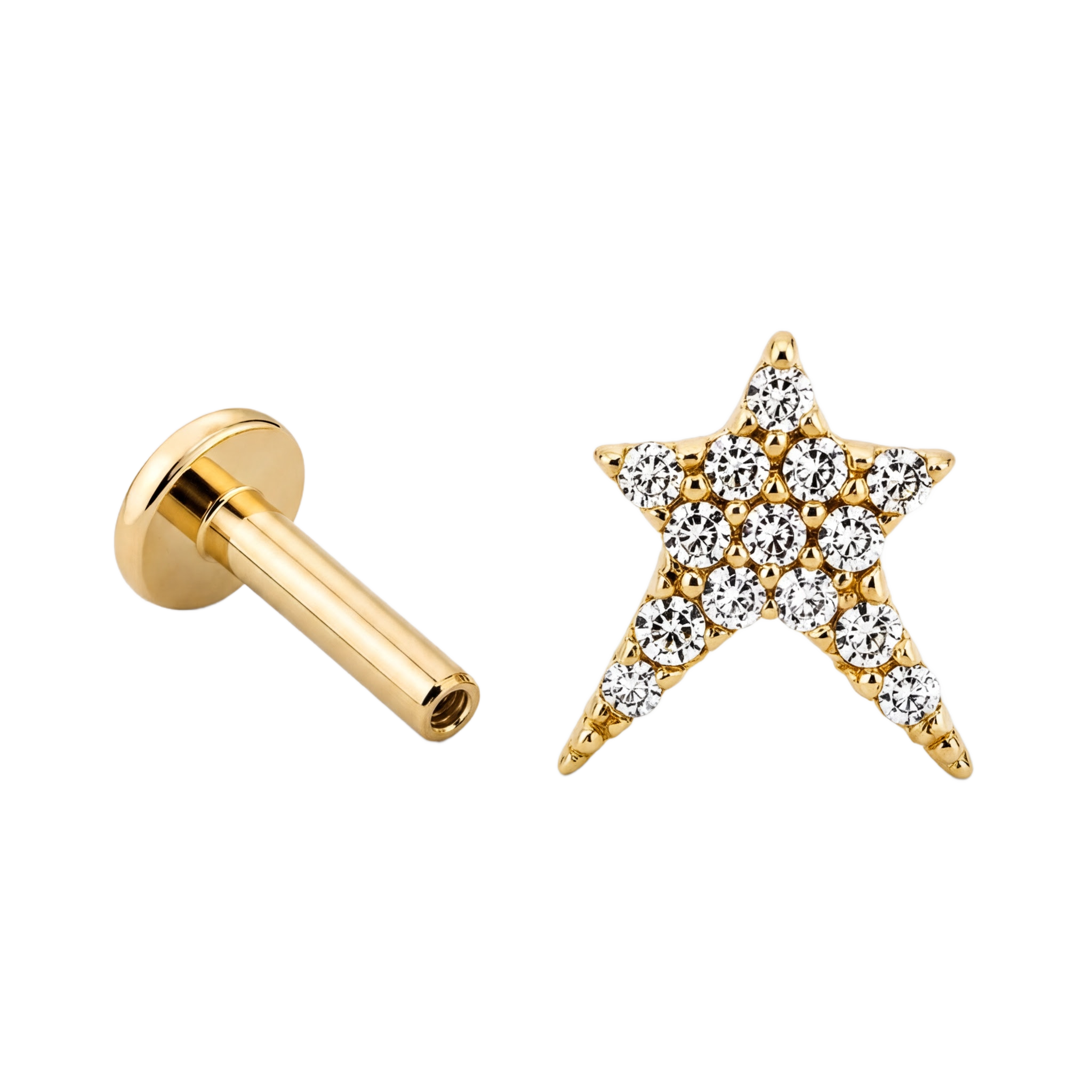 Asym Star Flatback · Yellow Gold · Hero 3/3 BG Remove