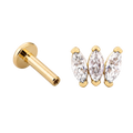 Marquise Trio Flatback · Yellow Gold · Hero 3/3 BG Remove [mj-base:001-0033] [mj-variant:001] [mj-role:variant_main] [mj-rank:0]