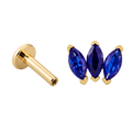 Blue Marquise Trio Flatback · Yellow Gold · Hero 3/3 BG Remove [mj-base:001-0034] [mj-variant:001] [mj-role:variant_main] [mj-rank:0]