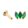 Green Marquise Trio Flatback · Yellow Gold · Hero 3/3 BG Remove [mj-base:001-0035] [mj-variant:001] [mj-role:variant_main] [mj-rank:0]