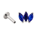 Blue Marquise Trio Flatback · White Gold · Hero 3/3 BG Remove [mj-base:001-0034] [mj-variant:003] [mj-role:variant_main] [mj-rank:0]