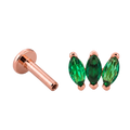 Green Marquise Trio Flatback · Rose Gold · Hero 3/3 BG Remove [mj-base:001-0035] [mj-variant:002] [mj-role:variant_main] [mj-rank:0]
