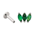 Green Marquise Trio Flatback · White Gold · Hero 3/3 BG Remove [mj-base:001-0035] [mj-variant:003] [mj-role:variant_main] [mj-rank:0]