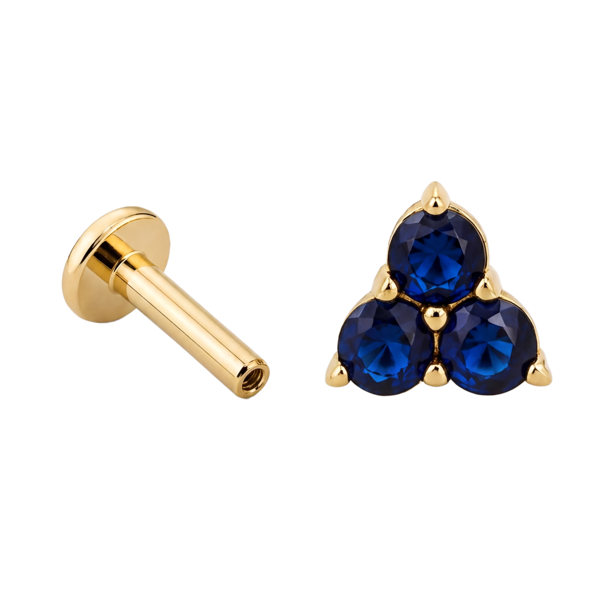 Blue Trio Cluster Flatback · Yellow Gold · Hero 3/3 BG Remove