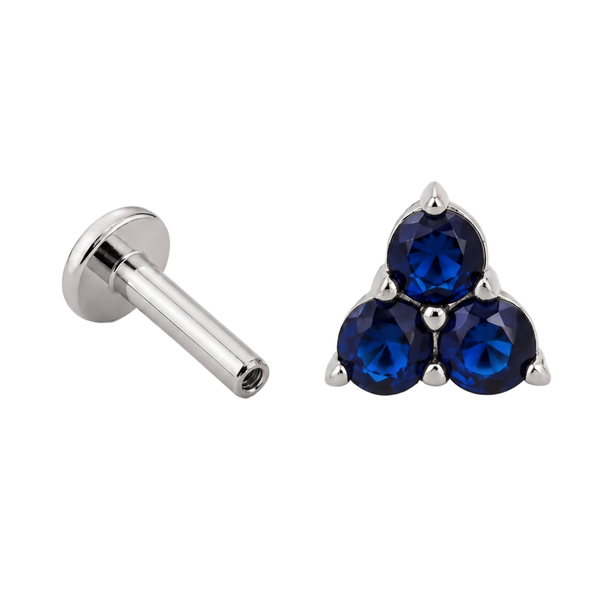 Blue Trio Cluster Flatback · White Gold · Hero 3/3 BG Remove