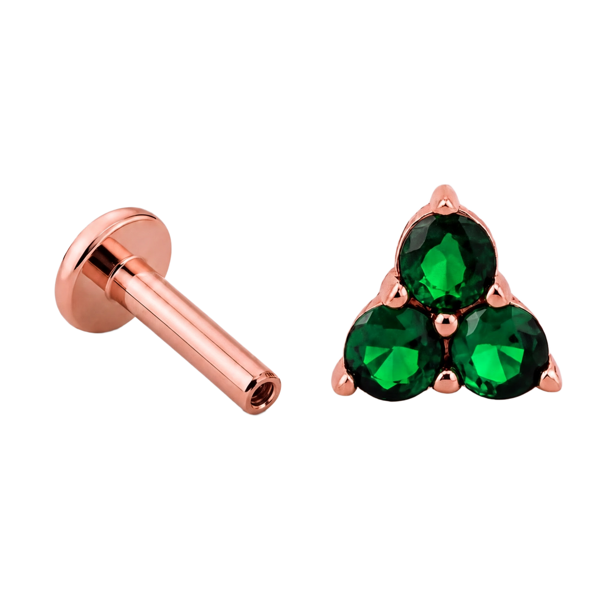 Green Trio Cluster Flatback · Rose Gold · Hero 3/3 BG Remove
