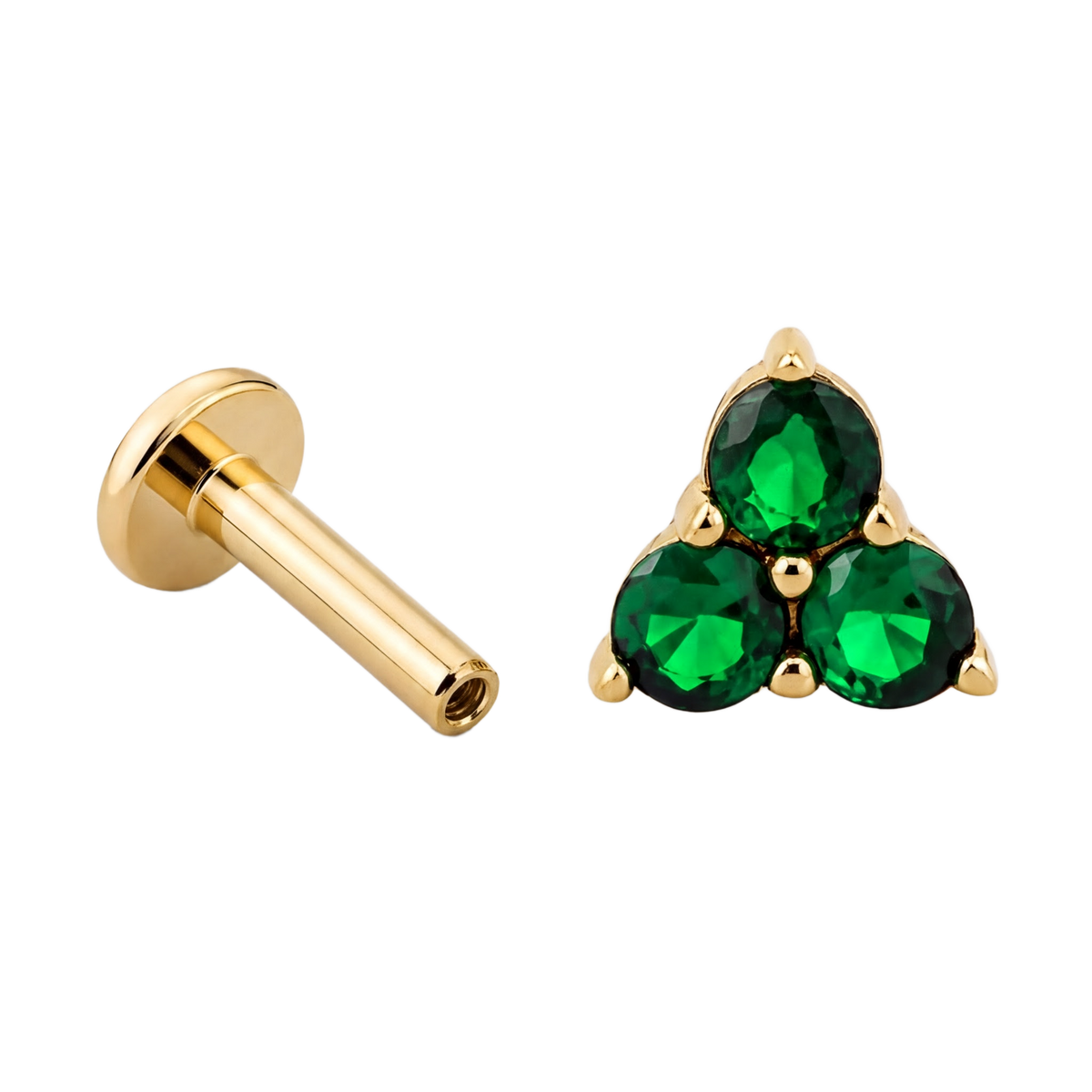 Green Trio Cluster Flatback · Yellow Gold · Hero 3/3 BG Remove