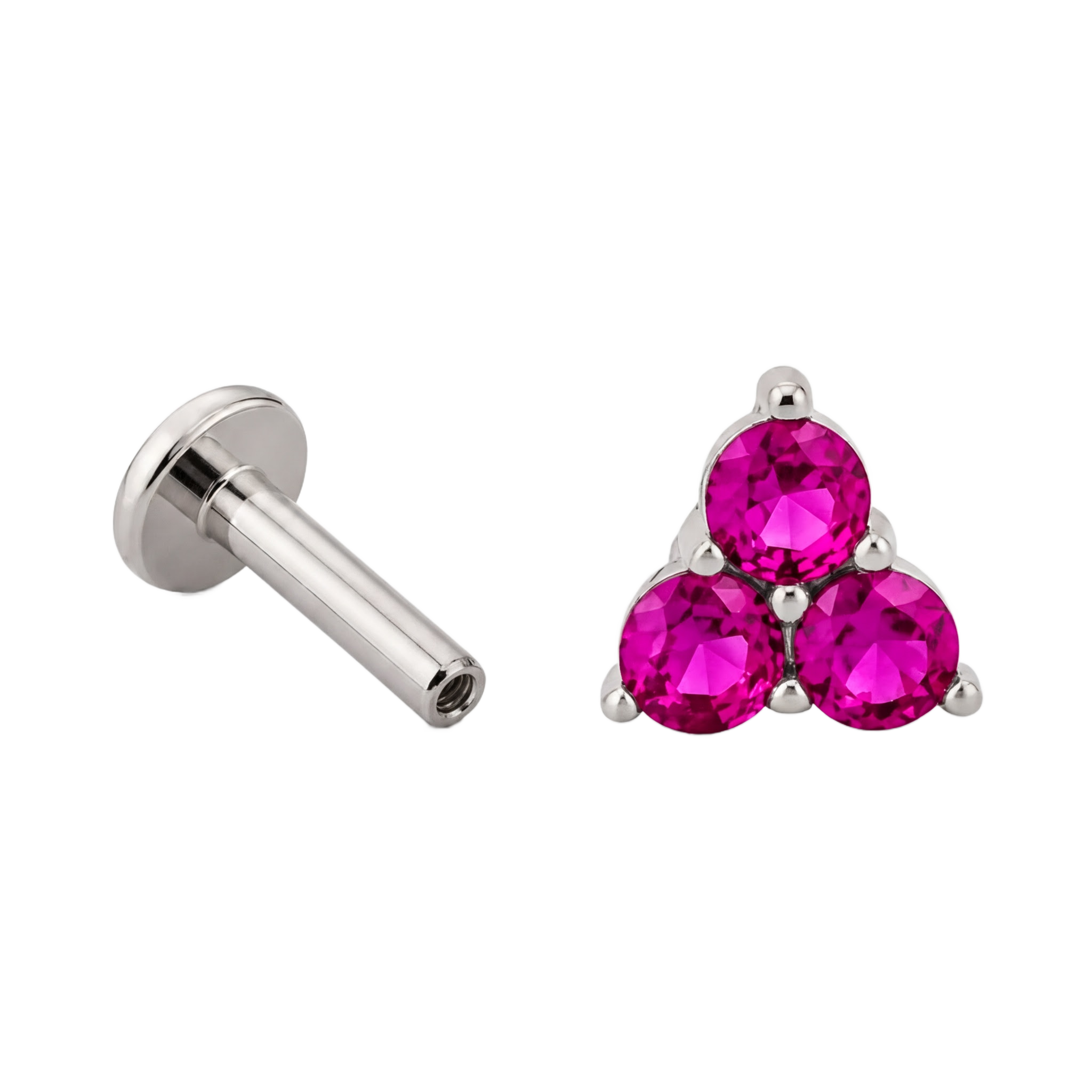Pink Trio Cluster Flatback · White Gold · Hero 3/3 BG Remove