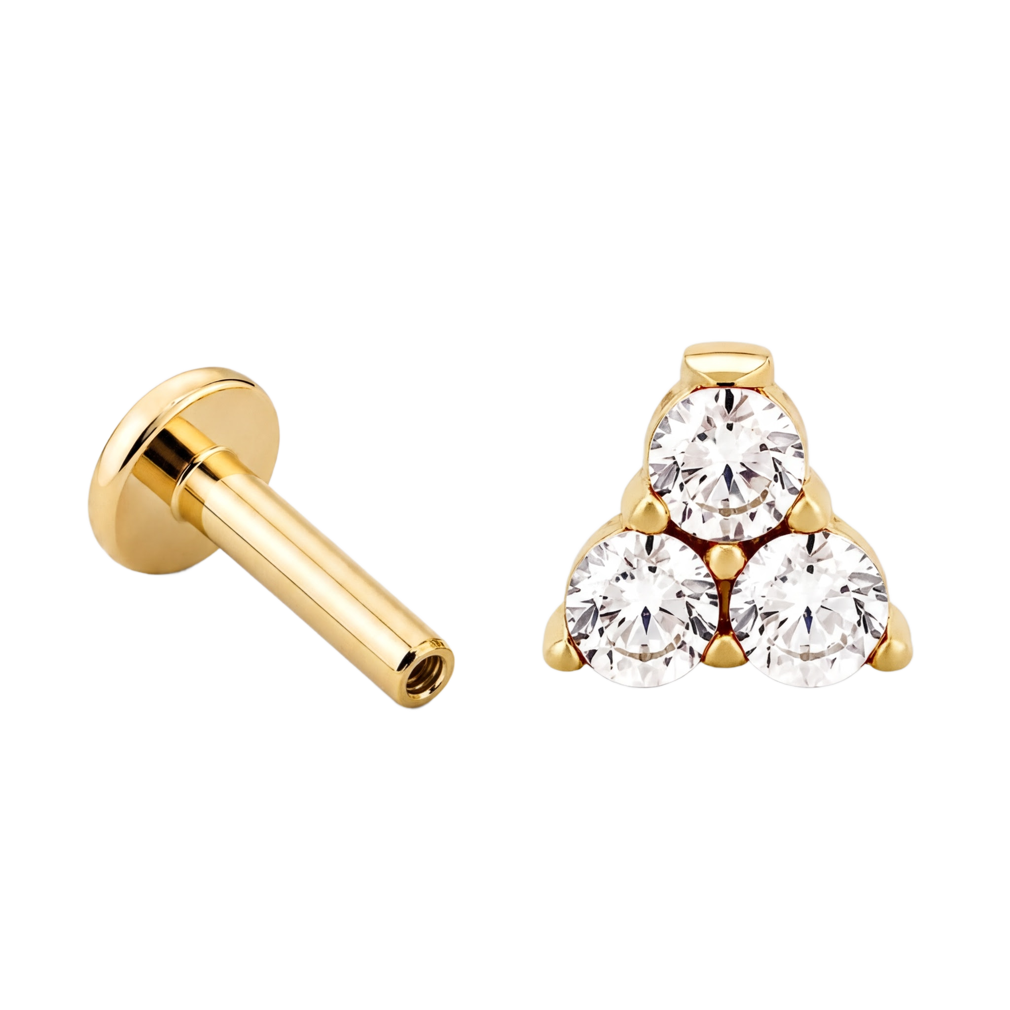 Crystal Trio Cluster Flatback · Yellow Gold · Hero 3/3 BG Remove