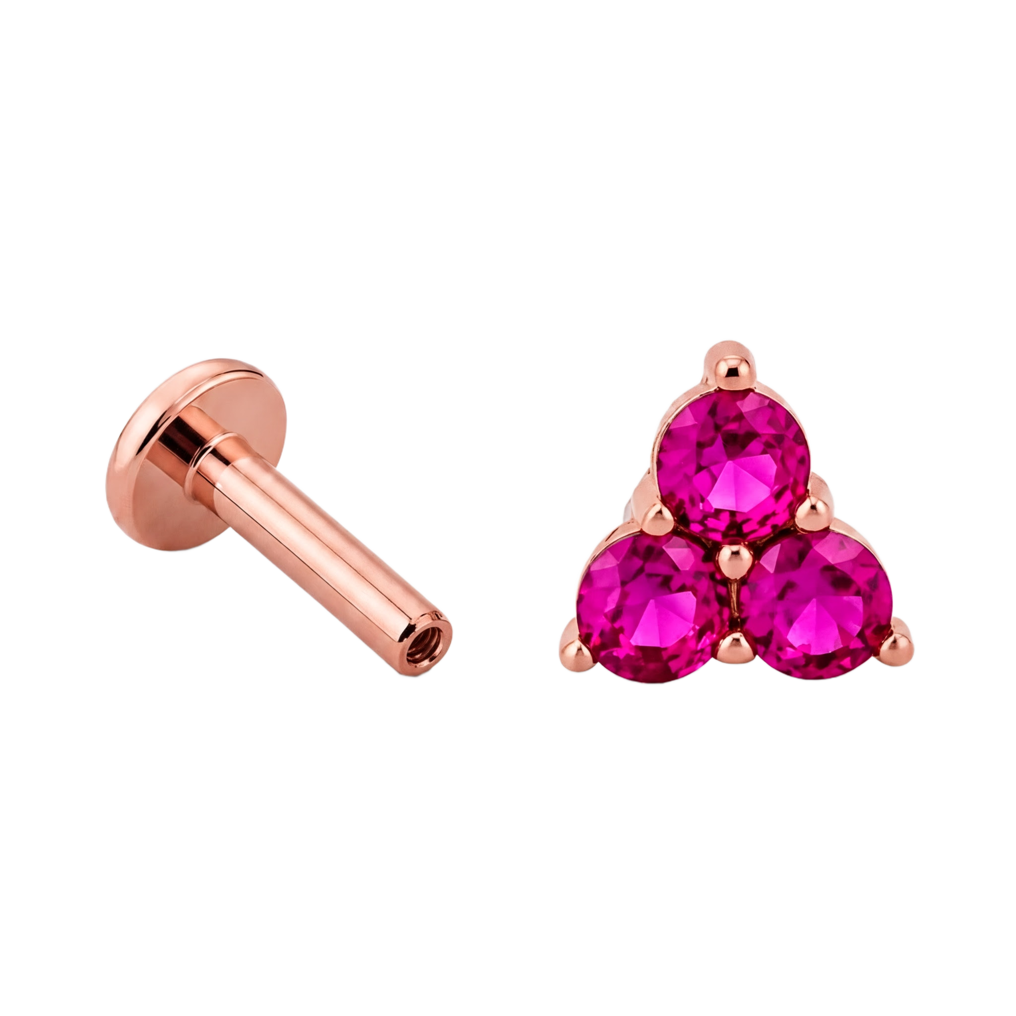 Pink Trio Cluster Flatback · Rose Gold · Hero 3/3 BG Remove
