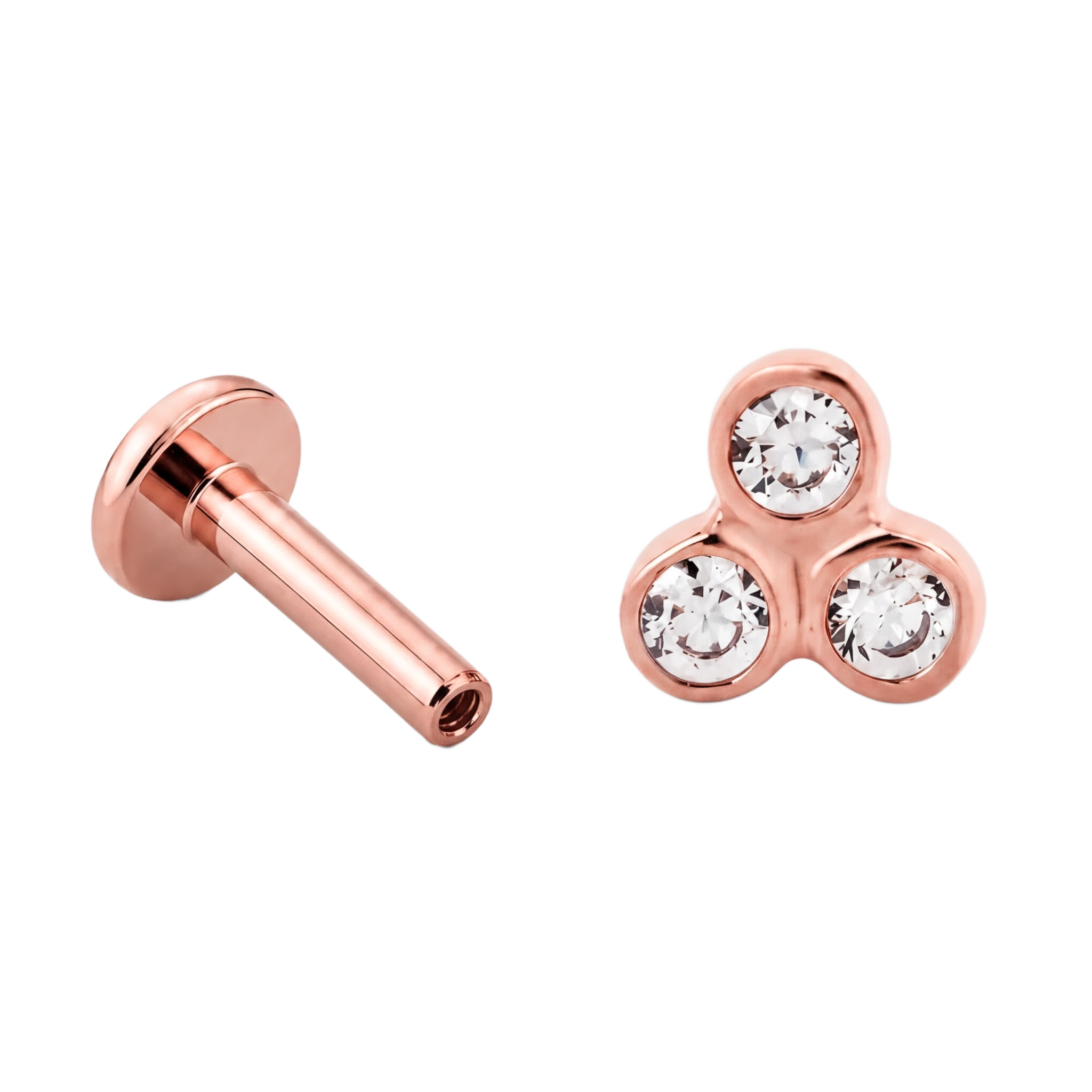 Tiny Trio Cluster Flatback · Rose Gold · Hero 3/3 BG Remove