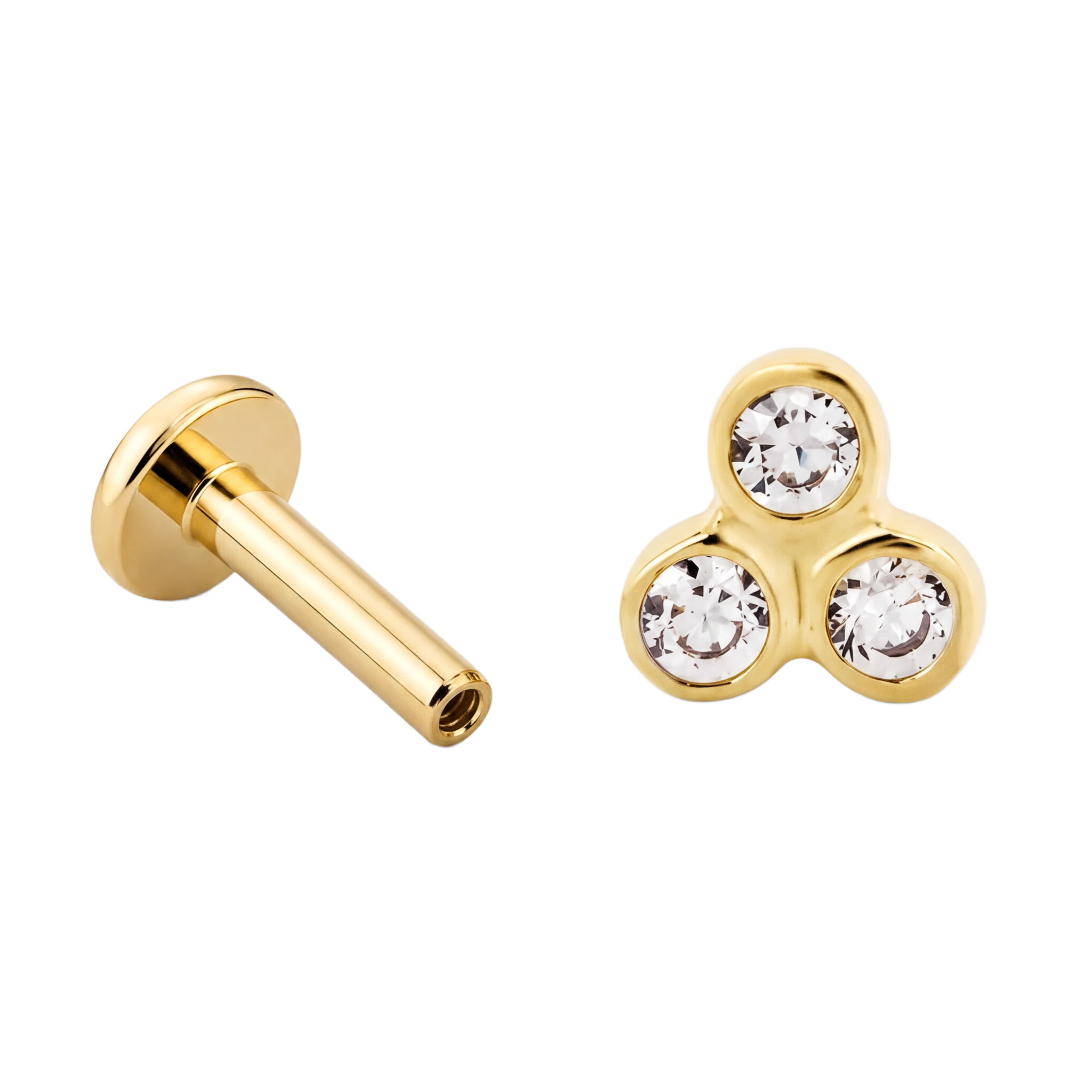 Tiny Trio Cluster Flatback · Yellow Gold · Hero 3/3 BG Remove