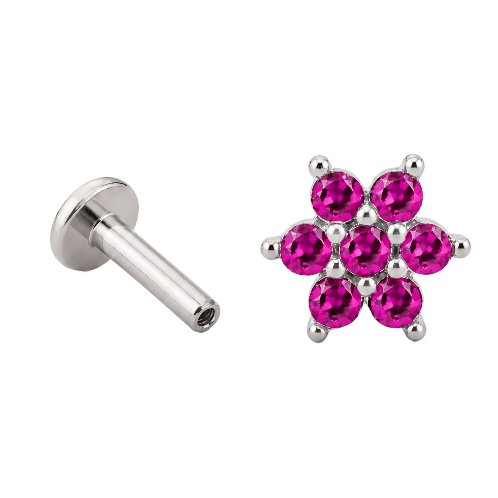 Pink Bloom Flatback · White Gold · Hero 3/3 BG Remove